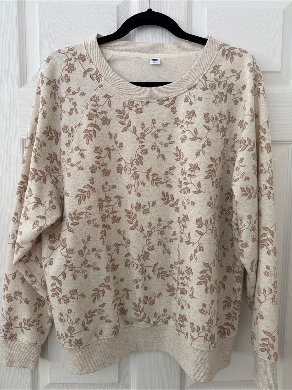 Old Navy Cream Floral Crewneck Sweatshirt